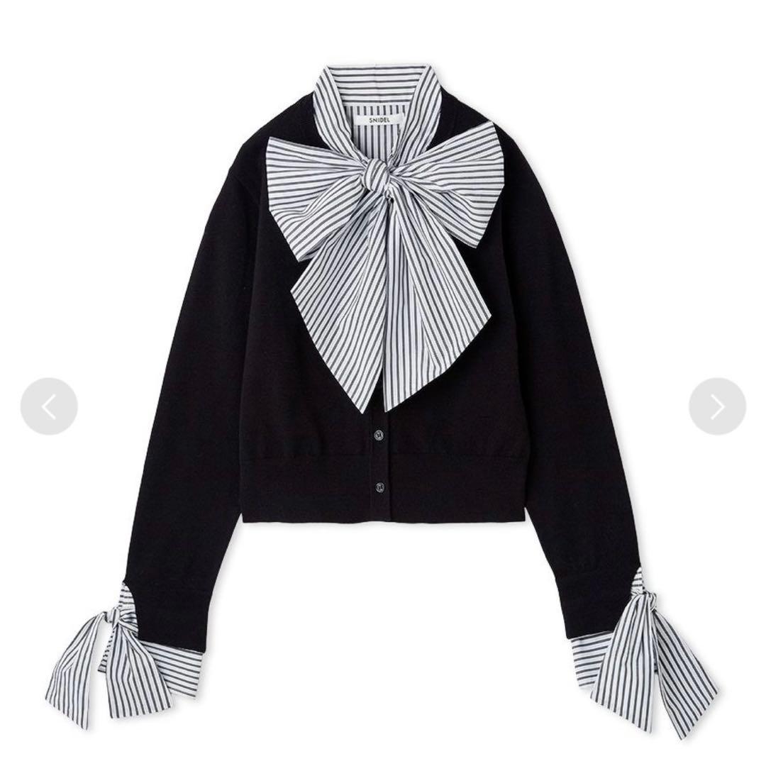 【完売品❤︎新品タグ付き】SNIDELボウタイニットドッキングプルオーバー