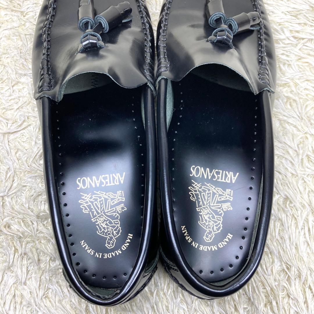 『未使用級』アルテサノス タッセルローファー ブラック レザー 革靴　23.5