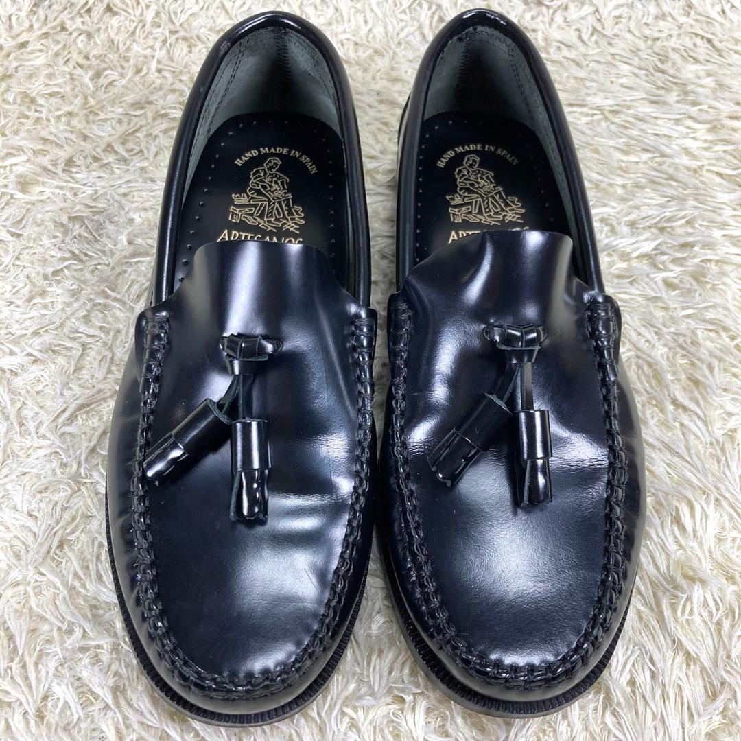 『未使用級』アルテサノス タッセルローファー ブラック レザー 革靴　23.5