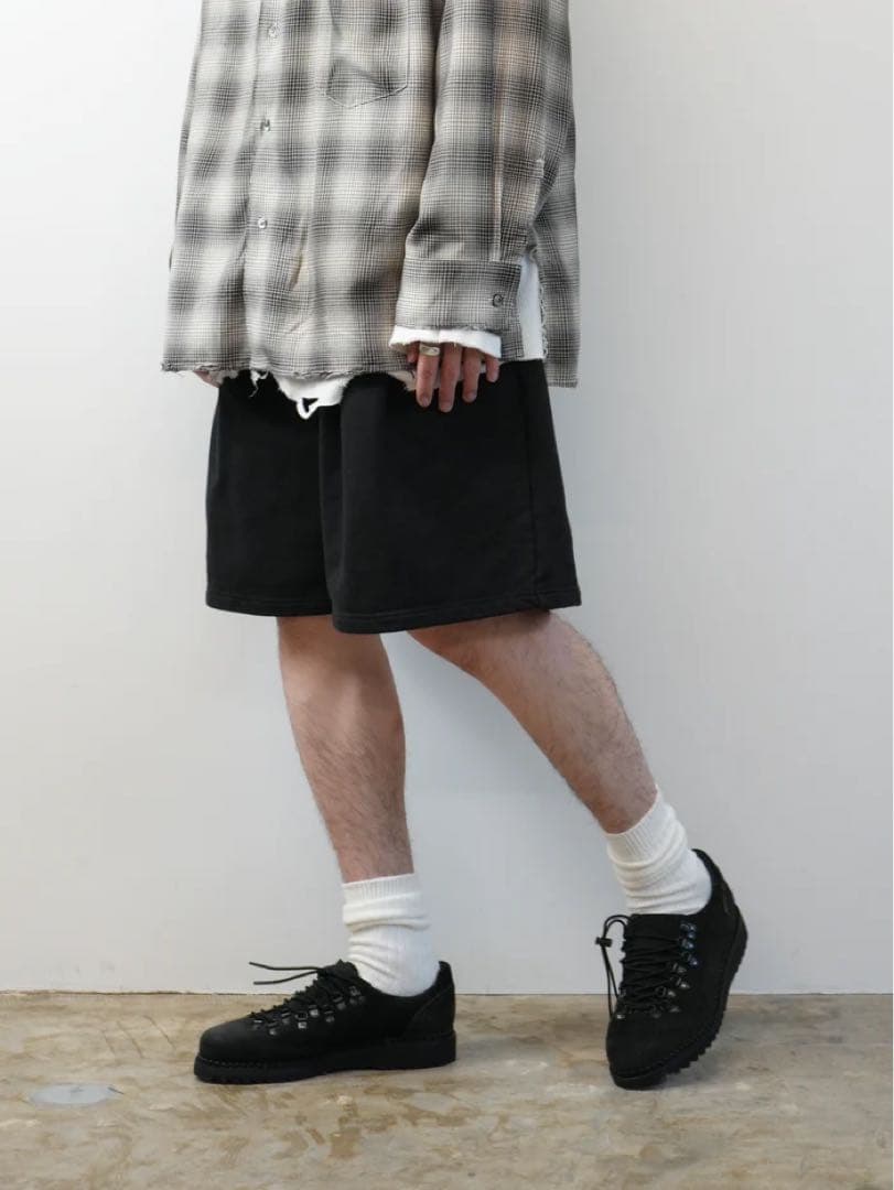 パンツ ANCELLM TUCK SWEAT SHORTS(BLACK)