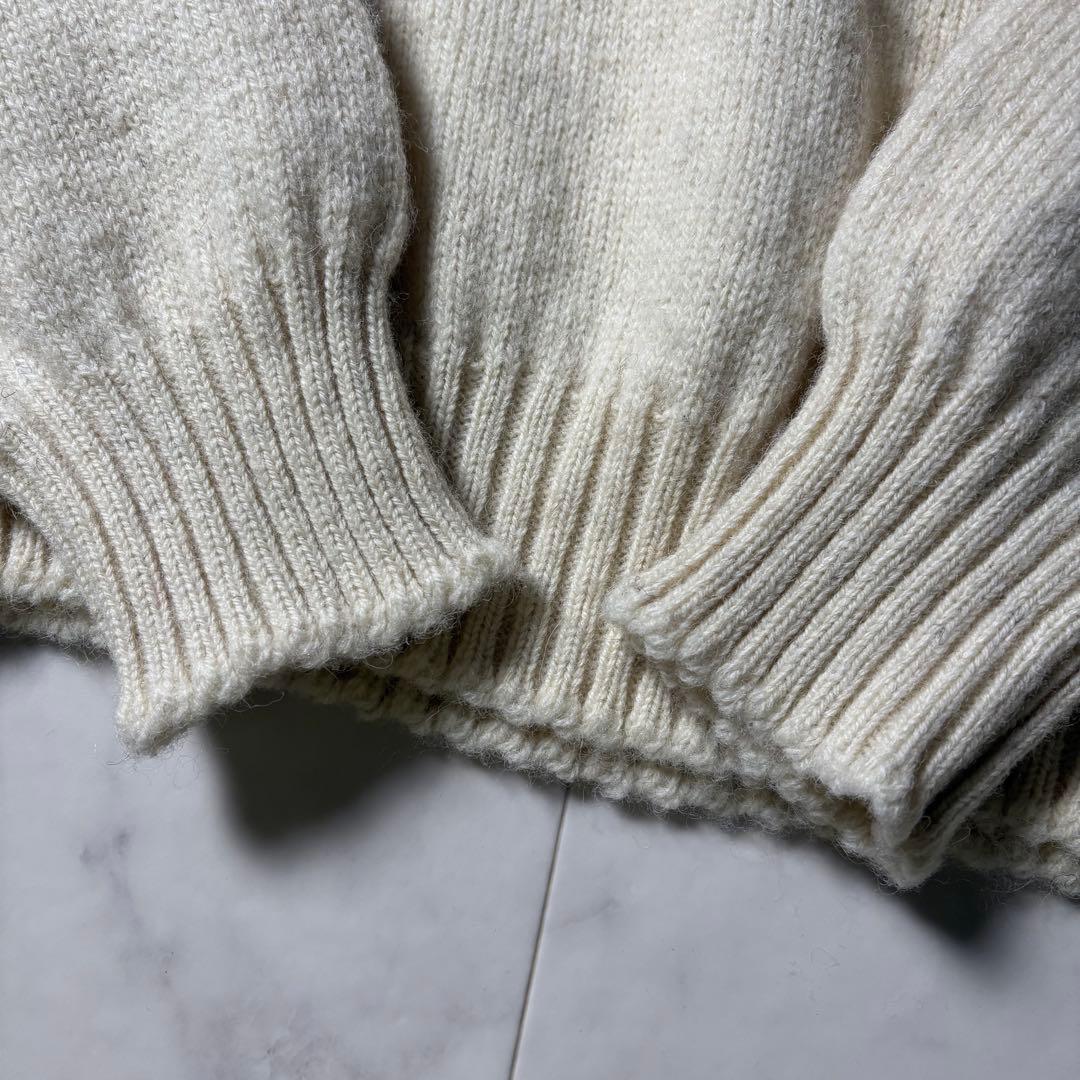 【XL】Jamieson's ウール クルーネック ニット セーター アイボリー