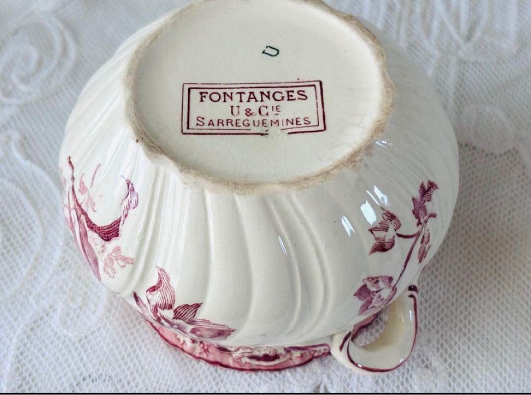 希少　サルグミンヌ シュガーポット シュクリエ 花柄 フランスアンティーク