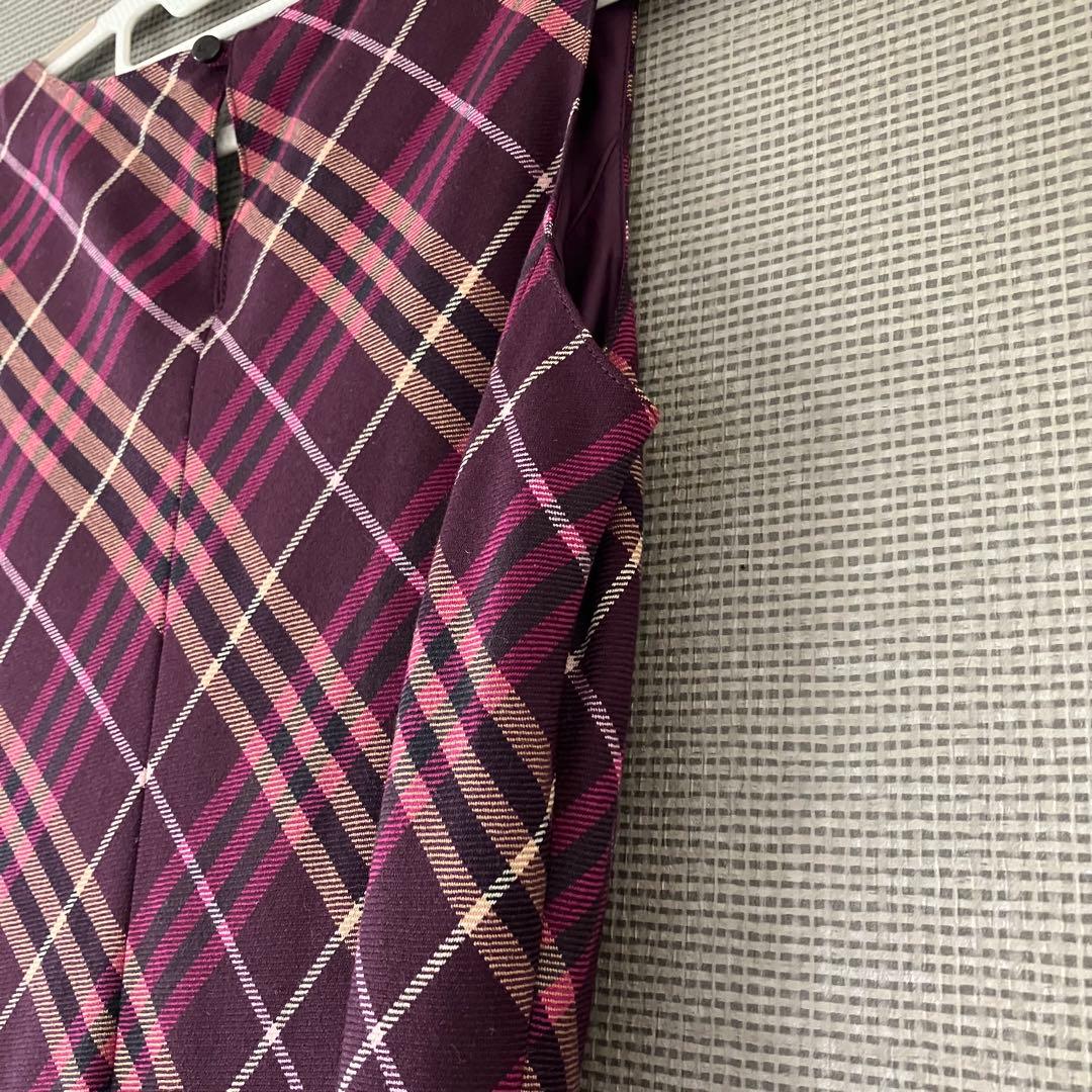 極美品 バーバリーブルーレーベル ワンピース ノバチェック 38