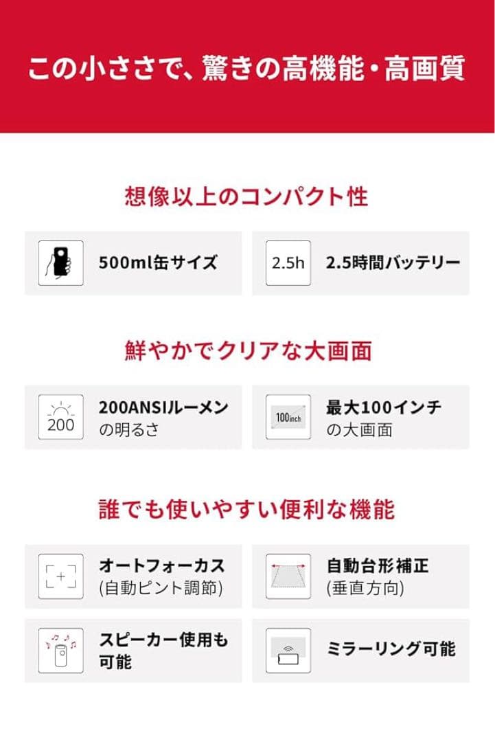 動作確認済み　ネビュラ カプセル2 プロジェクター