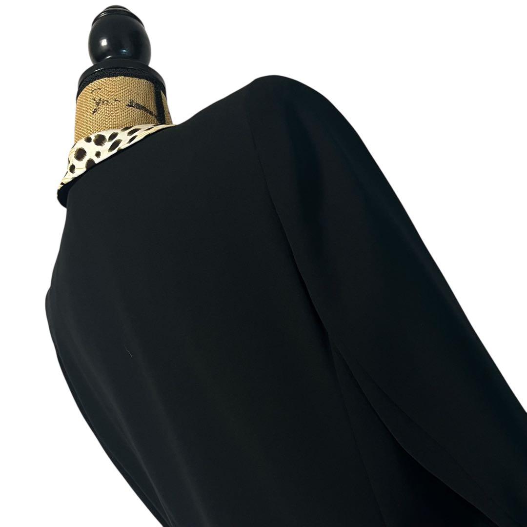 【美品】【大きいサイズ】【13】伊太利屋 ヒョウ柄 ジャケット レディース