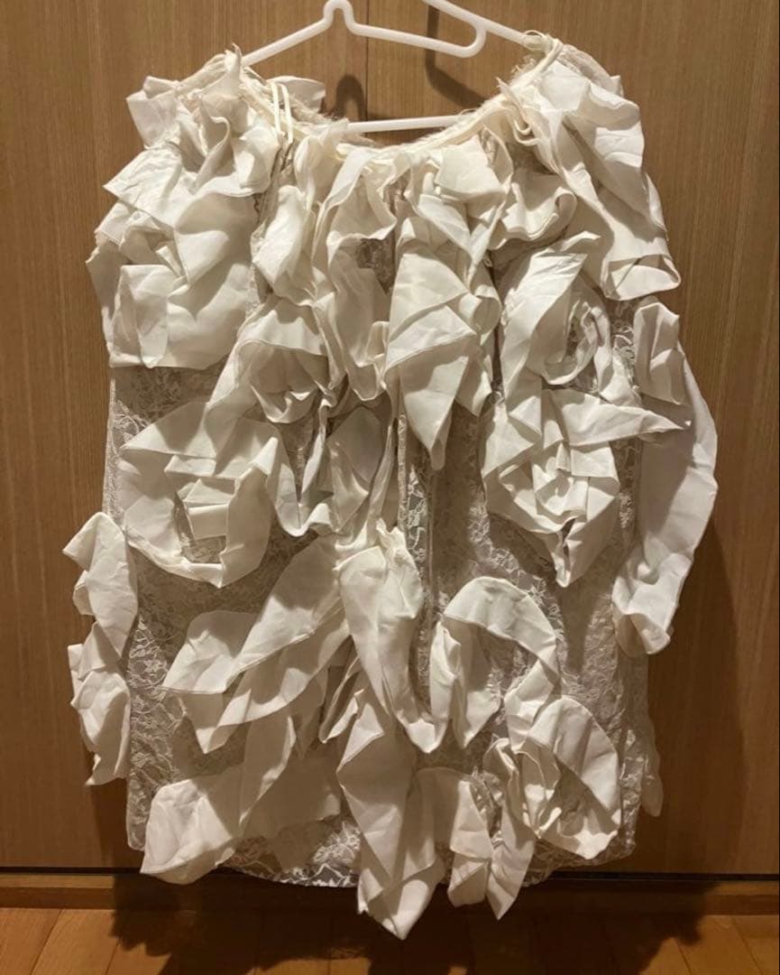 Comme des Garçons ホワイト レースベスト Sとスカートのセット