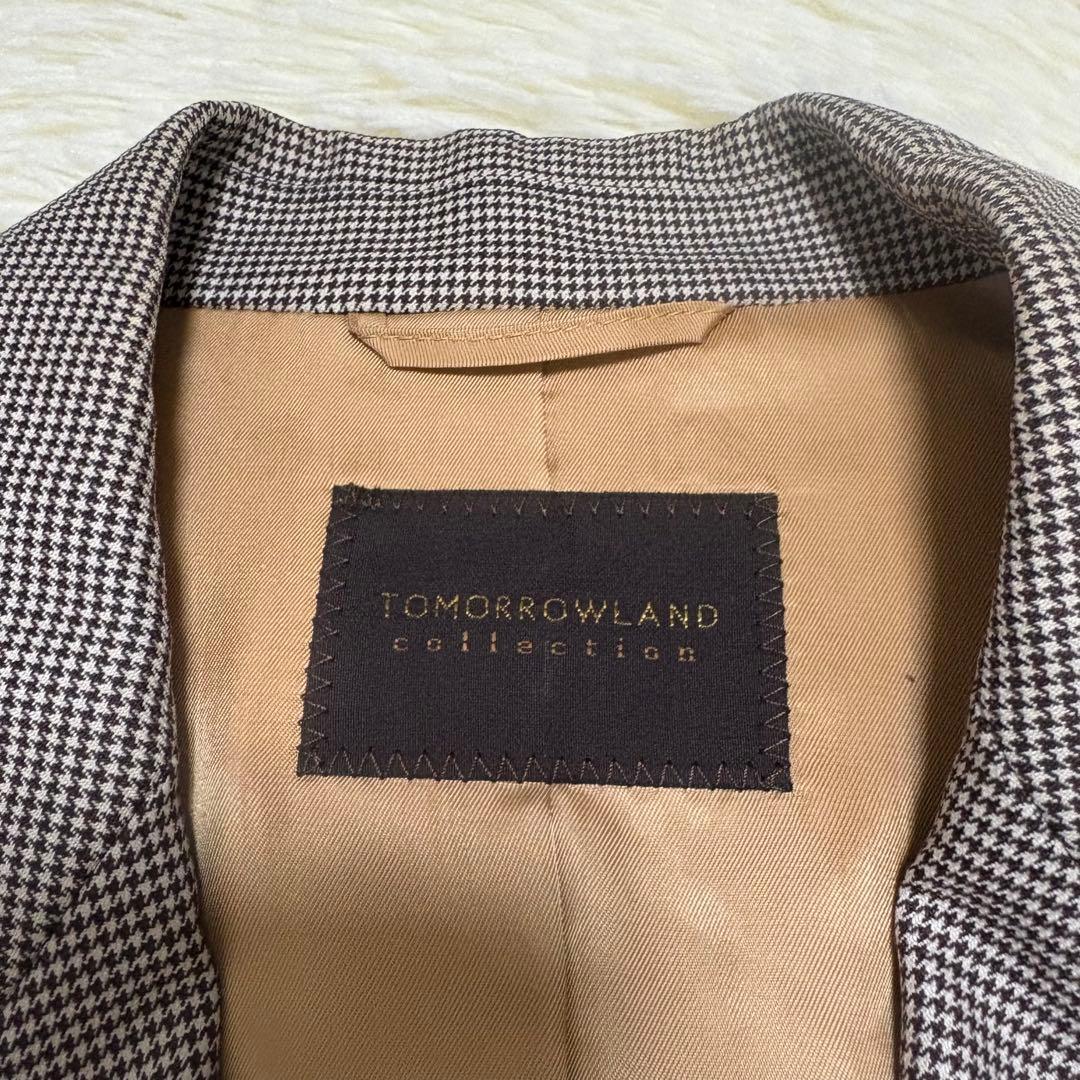 TOMORROWLAND コレクション ダブルブレストジャケット 千鳥 シルク