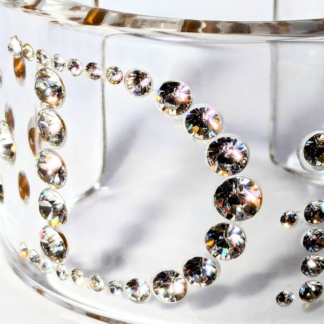 ChristianDior ディオール クリアバングル ロゴラインストーン