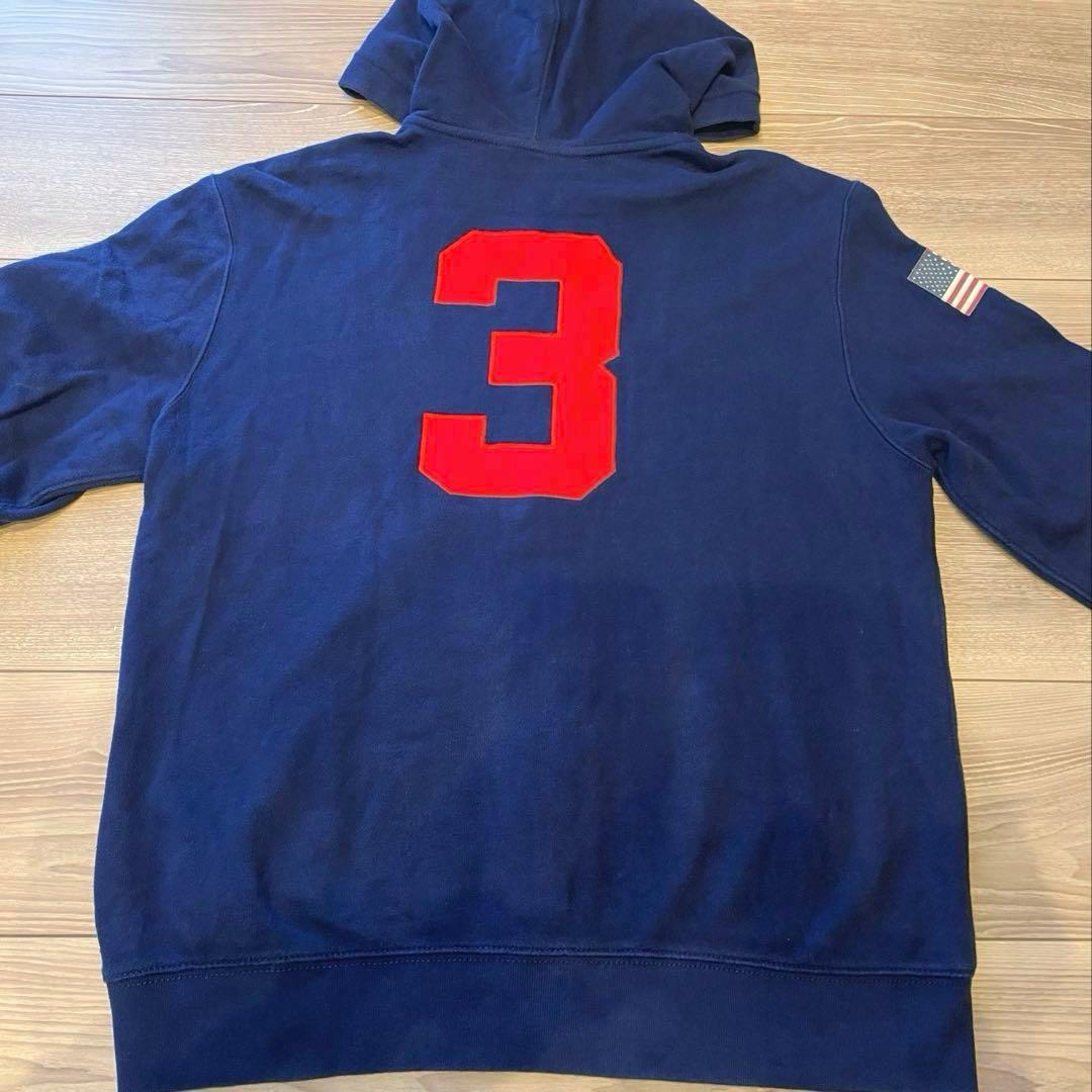 ラルフローレン ジップパーカー ビッグポニー ネイビー Y2K 星条旗