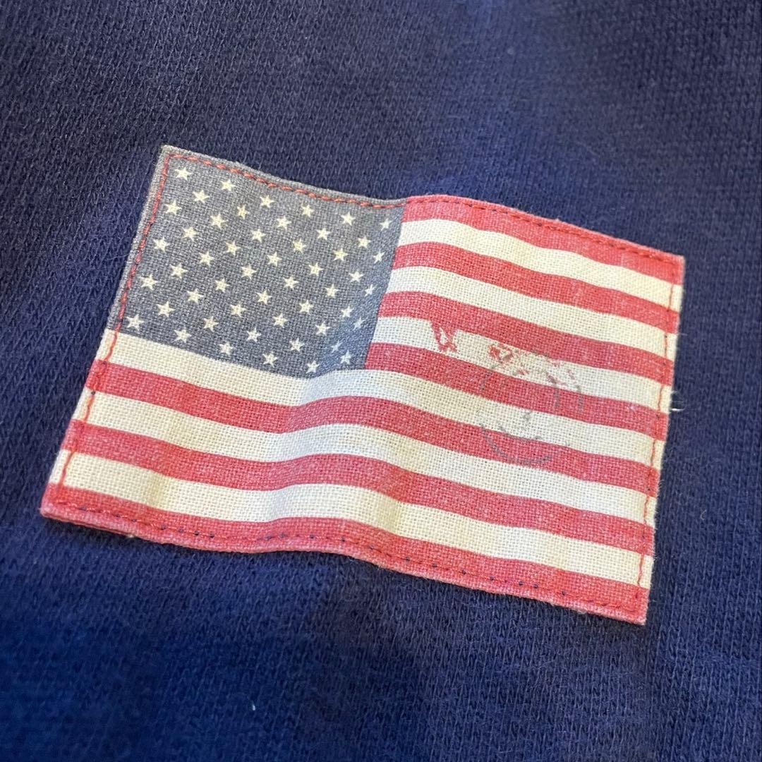 ラルフローレン ジップパーカー ビッグポニー ネイビー Y2K 星条旗