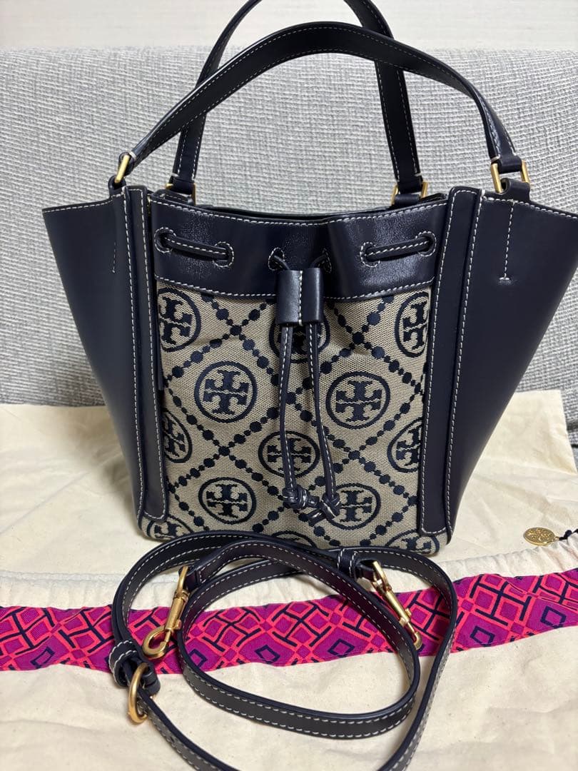 ✨美品✨TORY BURCH モノグラムジャカードバケットバッグ