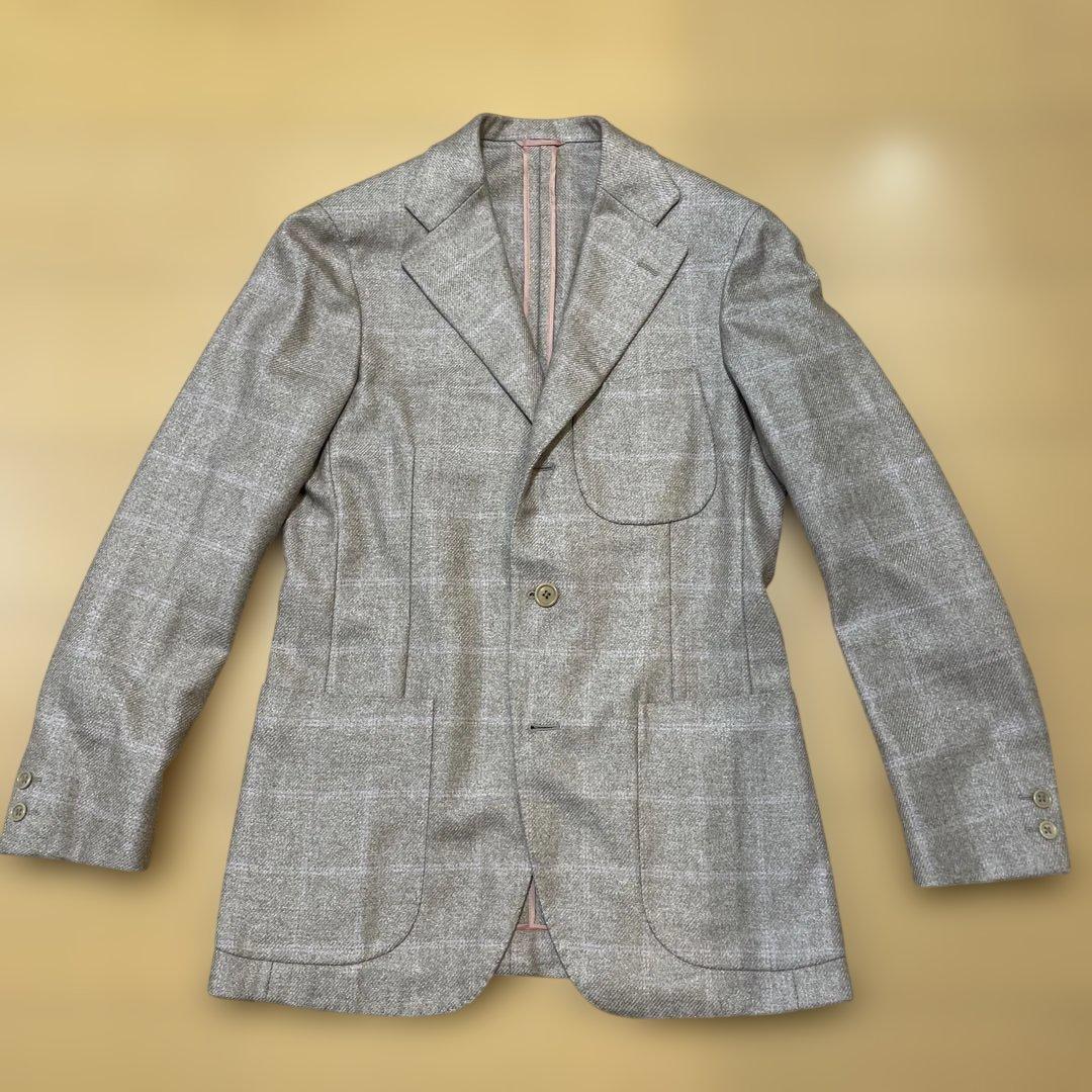 ビームスF 、カシミヤジャケット　ベージュ✖︎ピンク