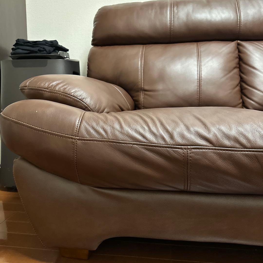 【定価98800円】ダークブラウン 2人掛けハイバックソファ