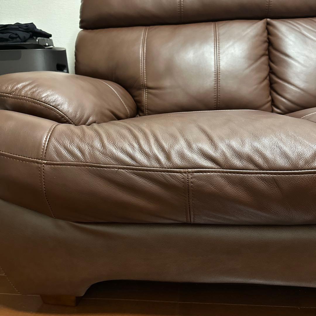 【定価98800円】ダークブラウン 2人掛けハイバックソファ