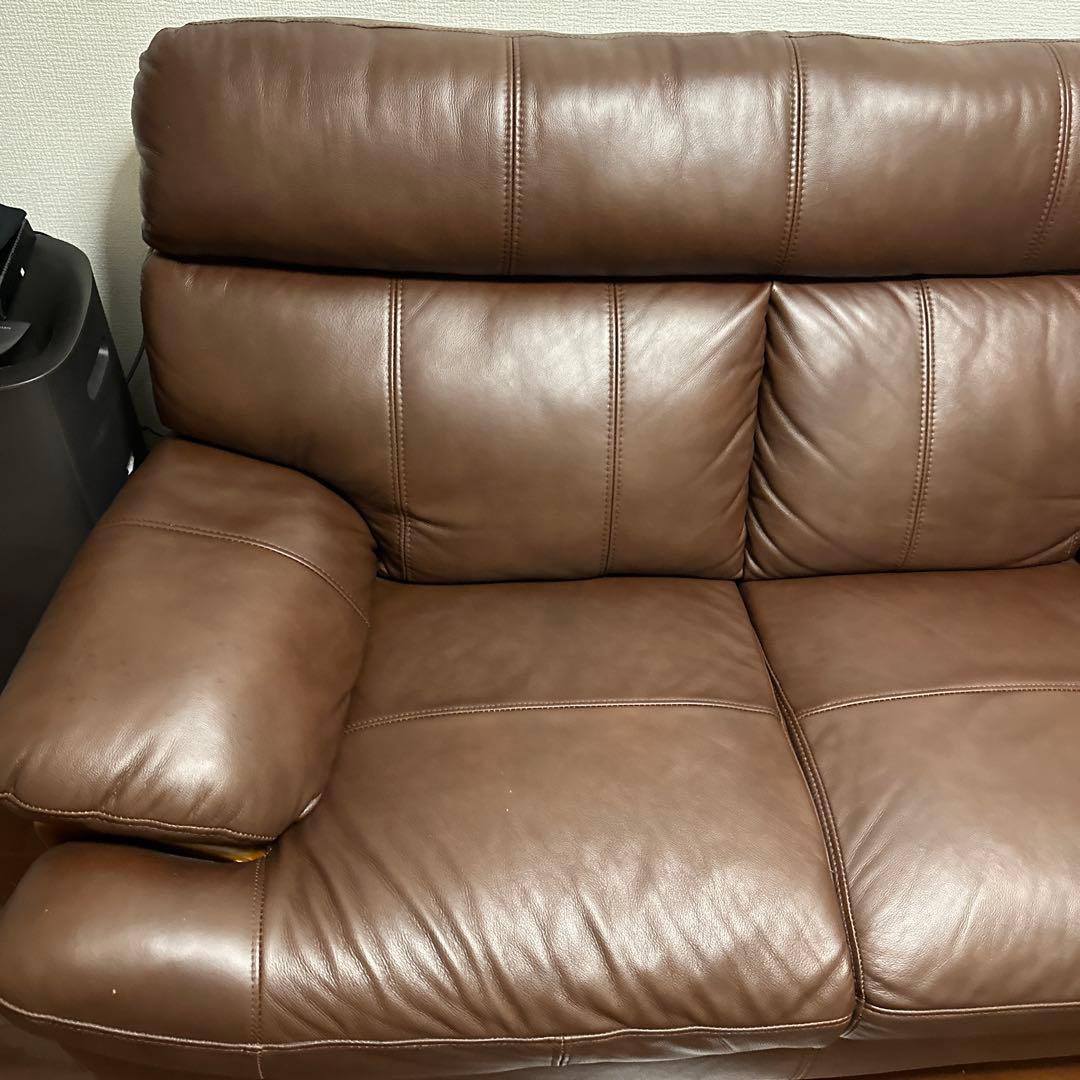 【定価98800円】ダークブラウン 2人掛けハイバックソファ