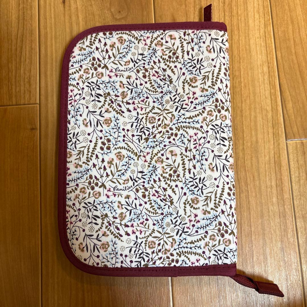 familiar 母子手帳ケース 花柄 ボルドー　001