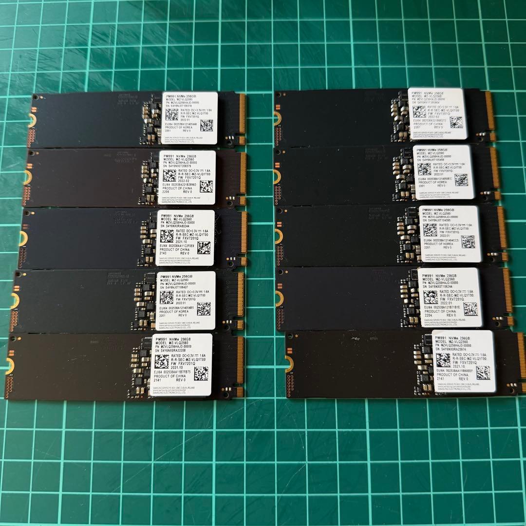 Samsung PM991NVMe256GBSSD 10個セット