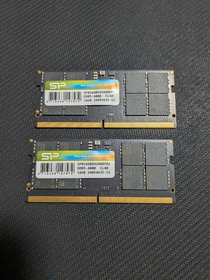 silicon power DDR5-4800 16GBx2枚 32GB