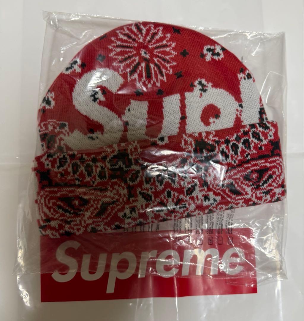 帽子 Supreme Bandana Big Logo Beanie \"Red\"