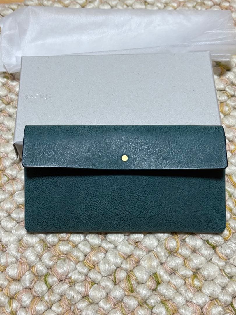 1414mn　未使用SAFUJI ミニ長財布 うすめ｜グレイブルー
