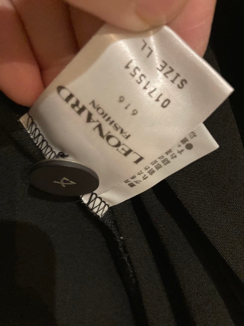 【10日まで値下げ】LEONARD✨カンカン黒ジャケット大きめLLサイズ✨美品
