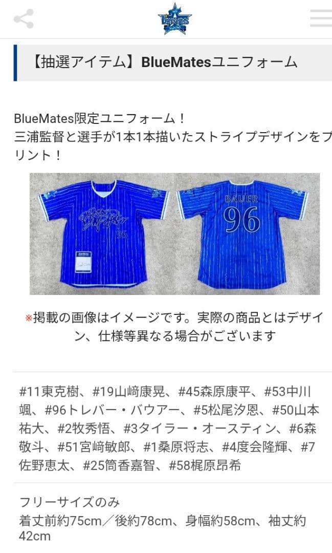 『Bluemates ユニフォーム 森原康平 直筆サインワッペン付き