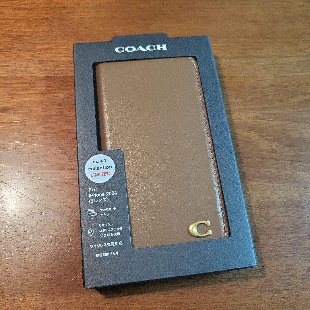 iPhone16Pro コーチ（R）ブックタイプケース／ヘーゼルナッツ