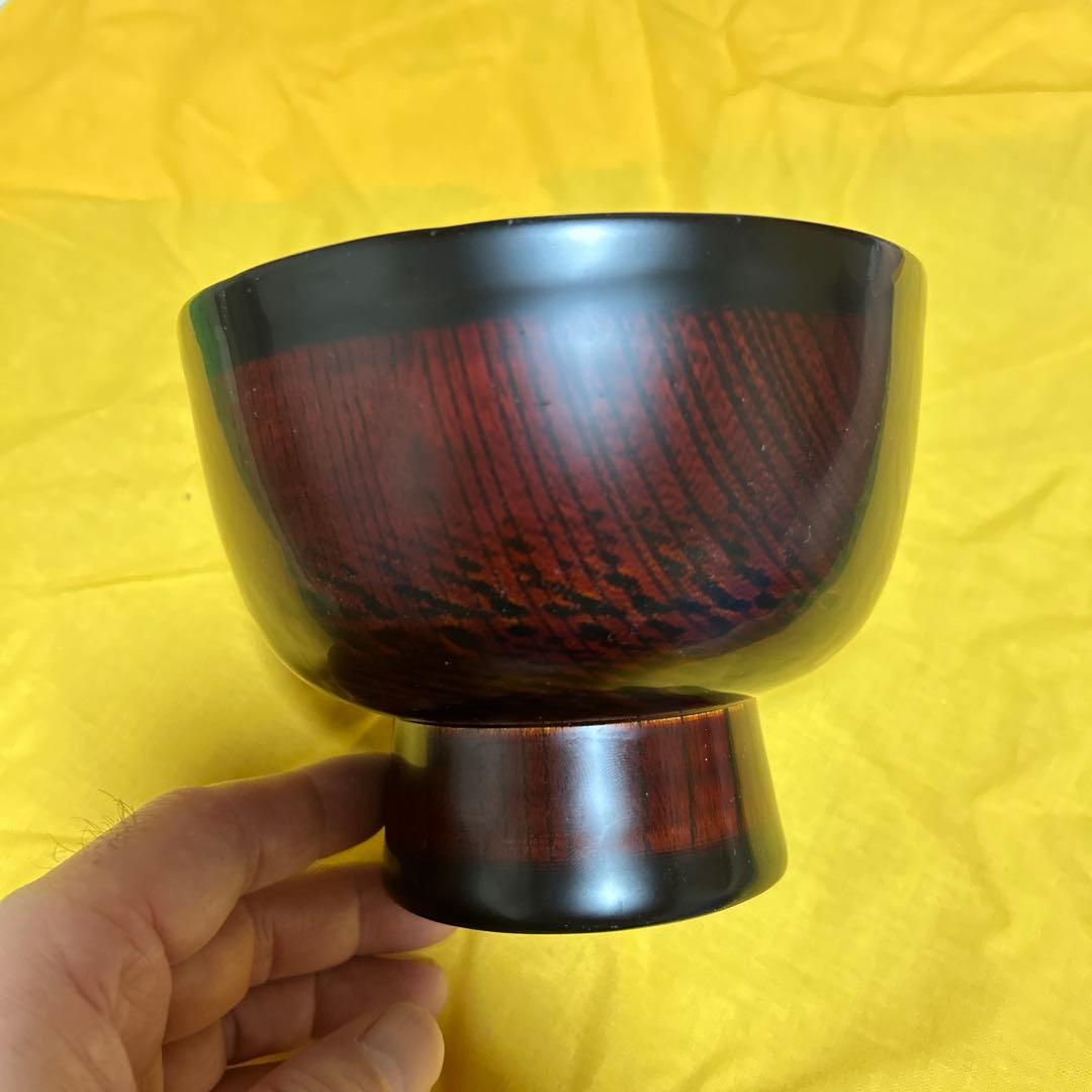 【最終お値下げ7/21限り】その後、取り下げ予定　輪島塗五島屋　木地呂塗り合鹿椀