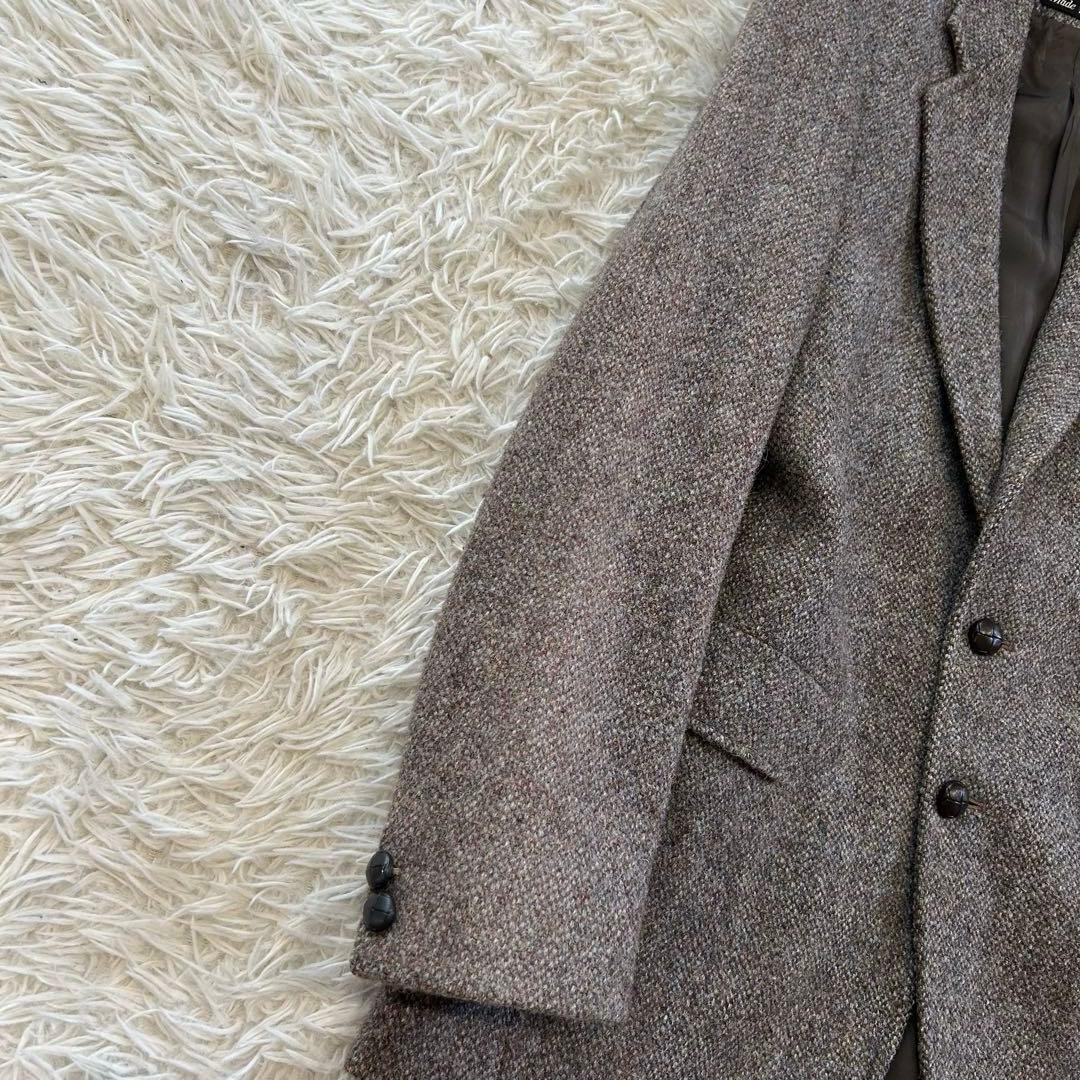 ハリスツイード　テーラードジャケット　胡桃ボタン　ツイード　イングランド製