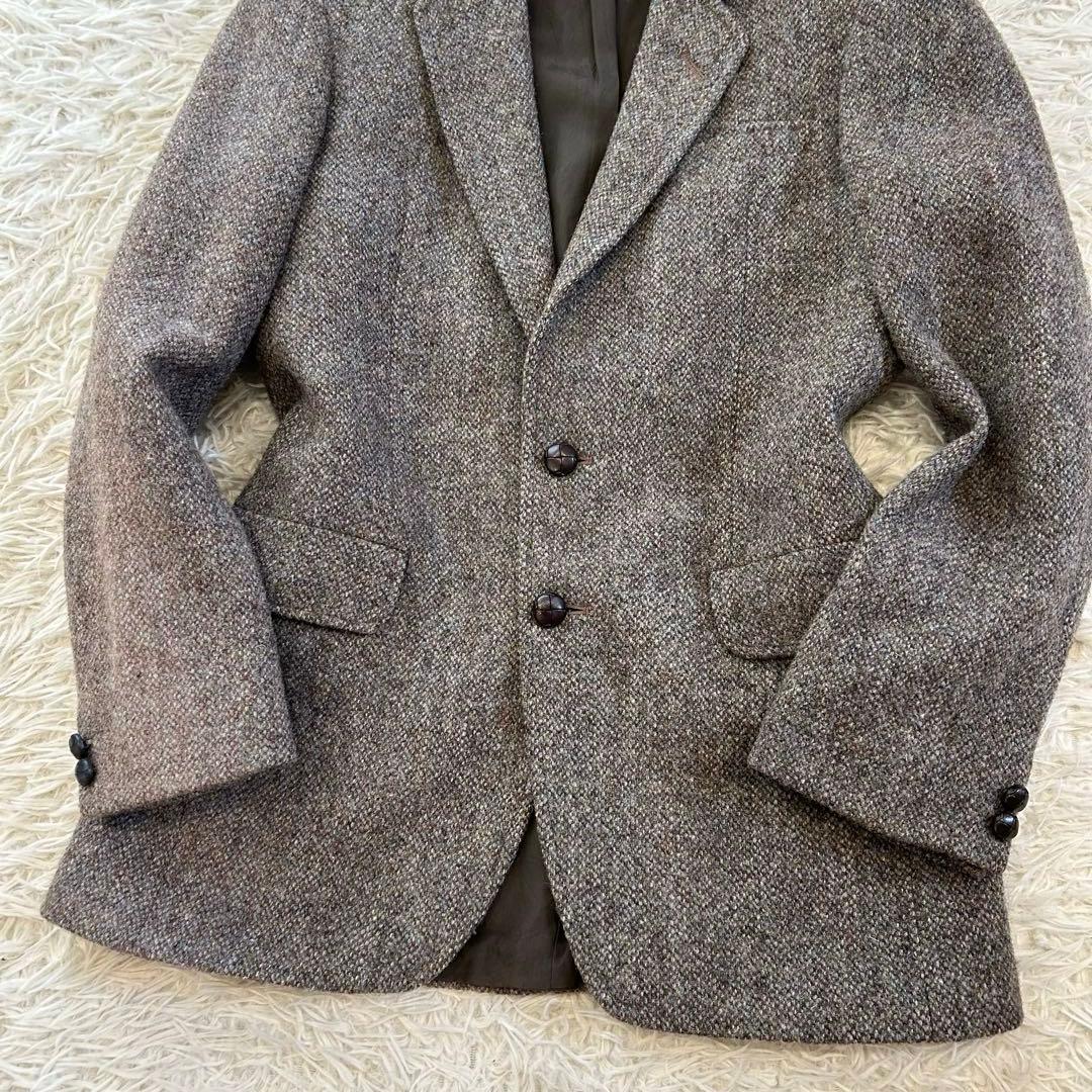ハリスツイード　テーラードジャケット　胡桃ボタン　ツイード　イングランド製