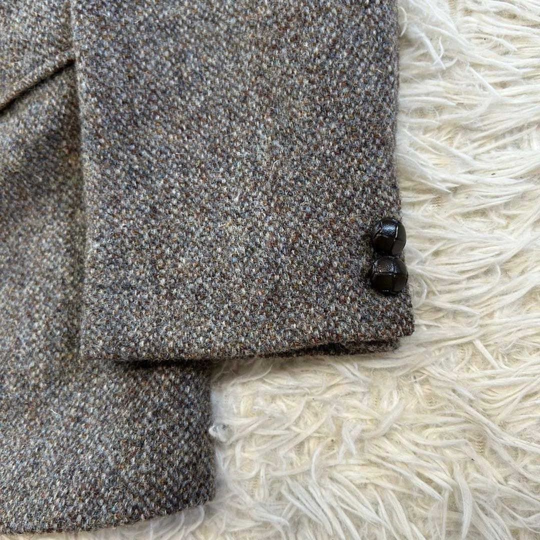 ハリスツイード　テーラードジャケット　胡桃ボタン　ツイード　イングランド製