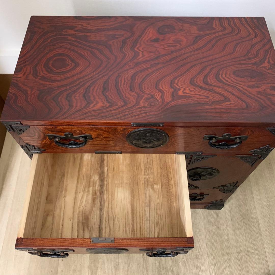 岩谷堂箪笥 小型箪笥 伝統工芸 漆塗り 南部鉄器 整理箪笥 鍵欠品