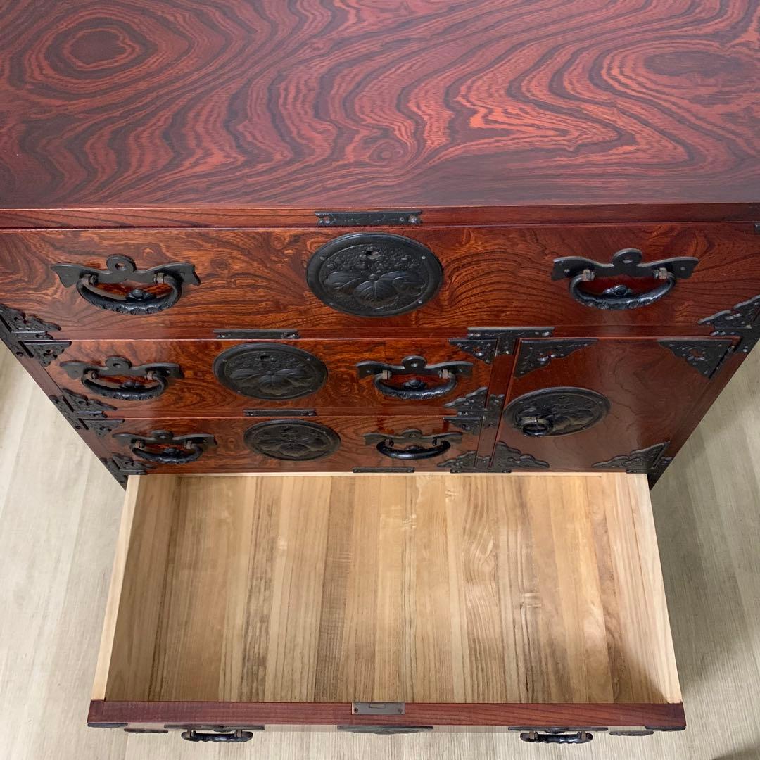 岩谷堂箪笥 小型箪笥 伝統工芸 漆塗り 南部鉄器 整理箪笥 鍵欠品