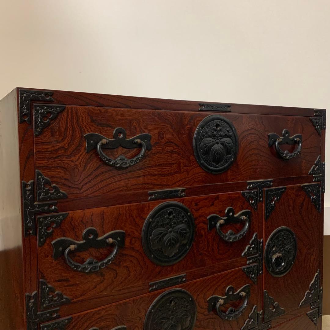 岩谷堂箪笥 小型箪笥 伝統工芸 漆塗り 南部鉄器 整理箪笥 鍵欠品