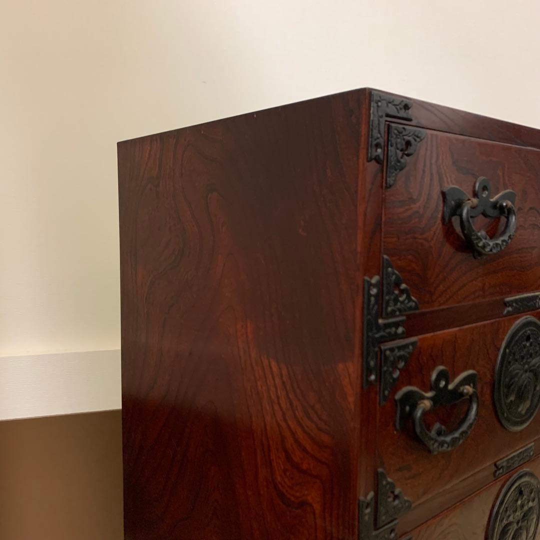 岩谷堂箪笥 小型箪笥 伝統工芸 漆塗り 南部鉄器 整理箪笥 鍵欠品