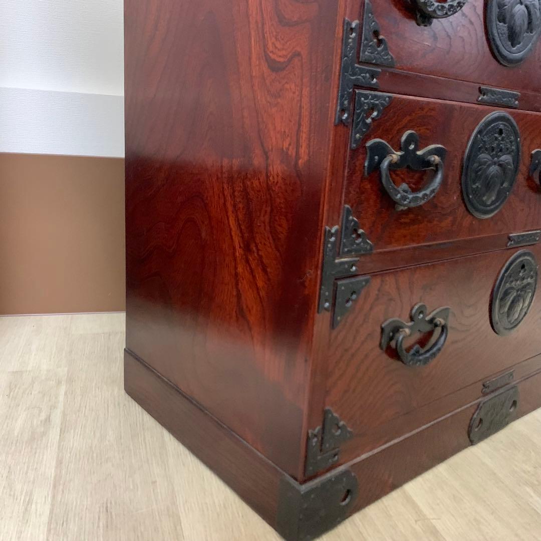 岩谷堂箪笥 小型箪笥 伝統工芸 漆塗り 南部鉄器 整理箪笥 鍵欠品