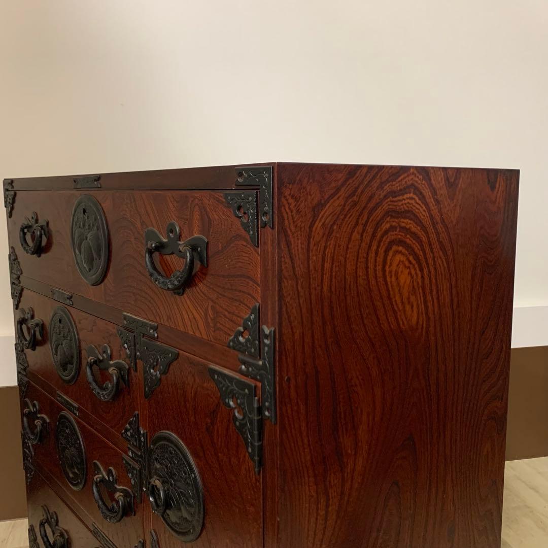 岩谷堂箪笥 小型箪笥 伝統工芸 漆塗り 南部鉄器 整理箪笥 鍵欠品