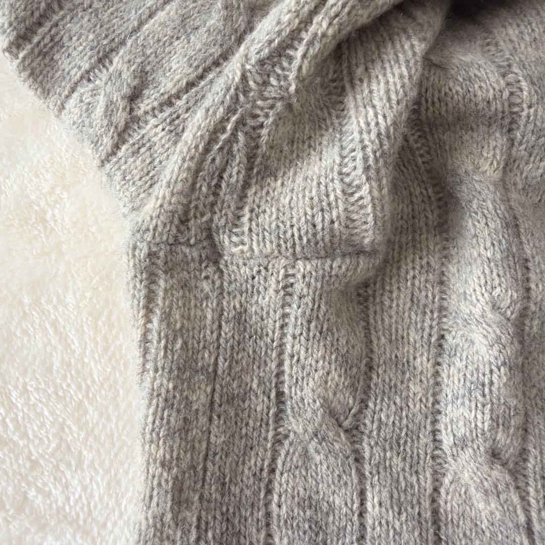 ラルフローレン カシミヤ ケーブルニットカーディガン ポニー刺繍