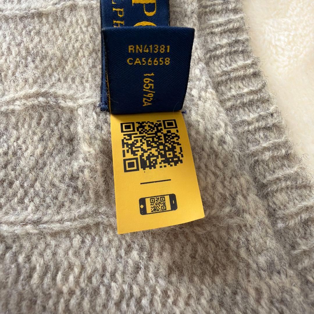 ラルフローレン カシミヤ ケーブルニットカーディガン ポニー刺繍