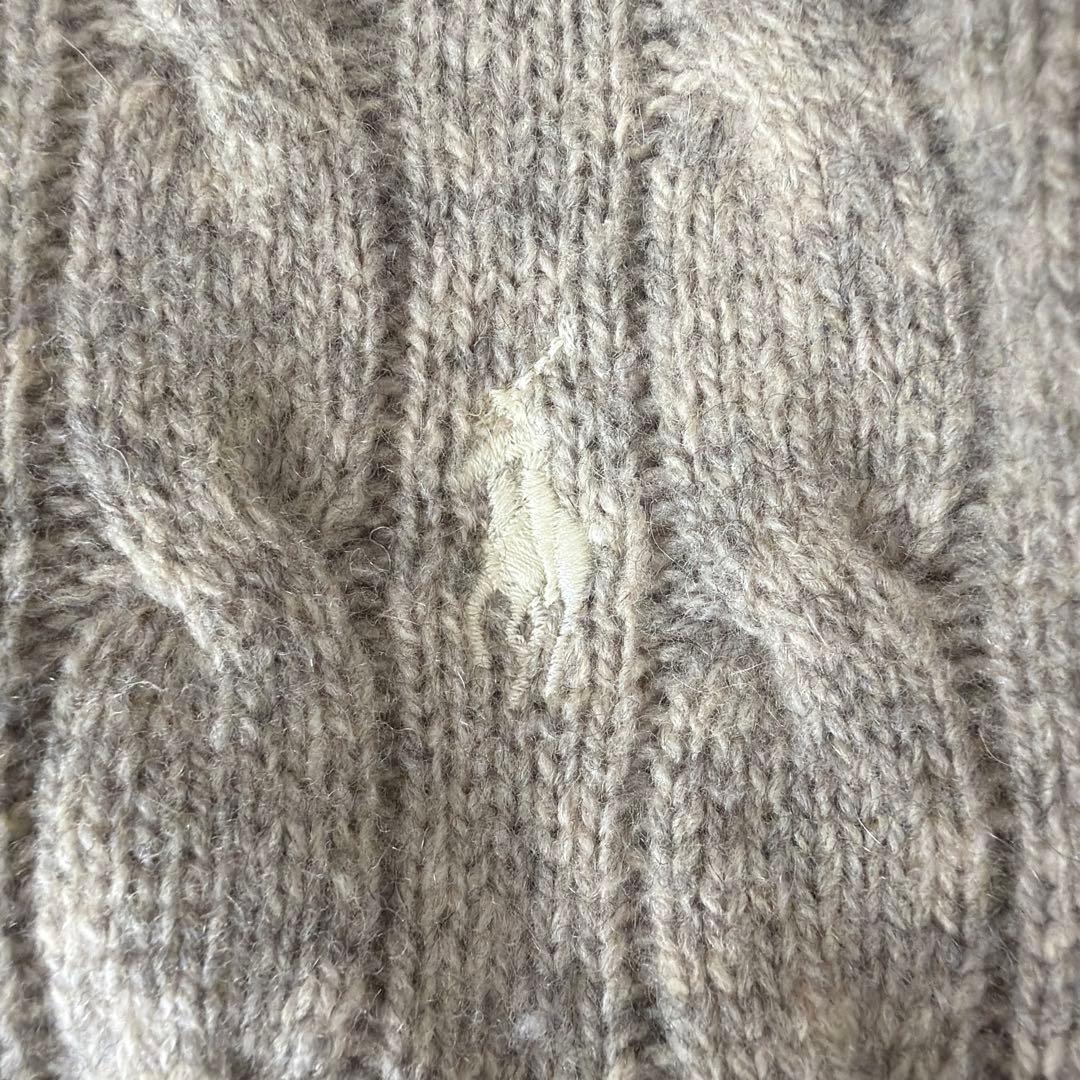 ラルフローレン カシミヤ ケーブルニットカーディガン ポニー刺繍