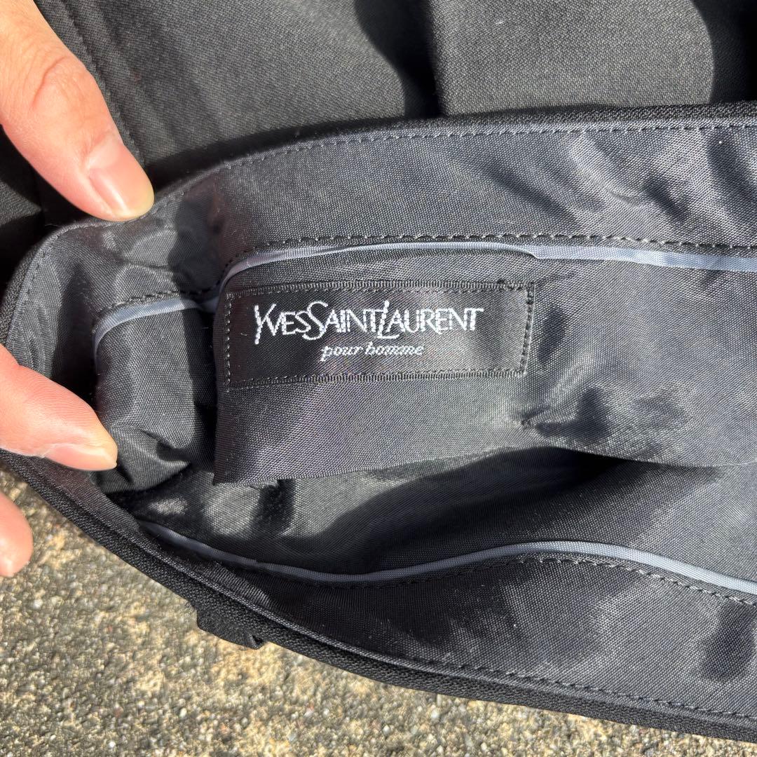 90s YVES SAINT LAURENT ワイドスラックス　ウールギャバ