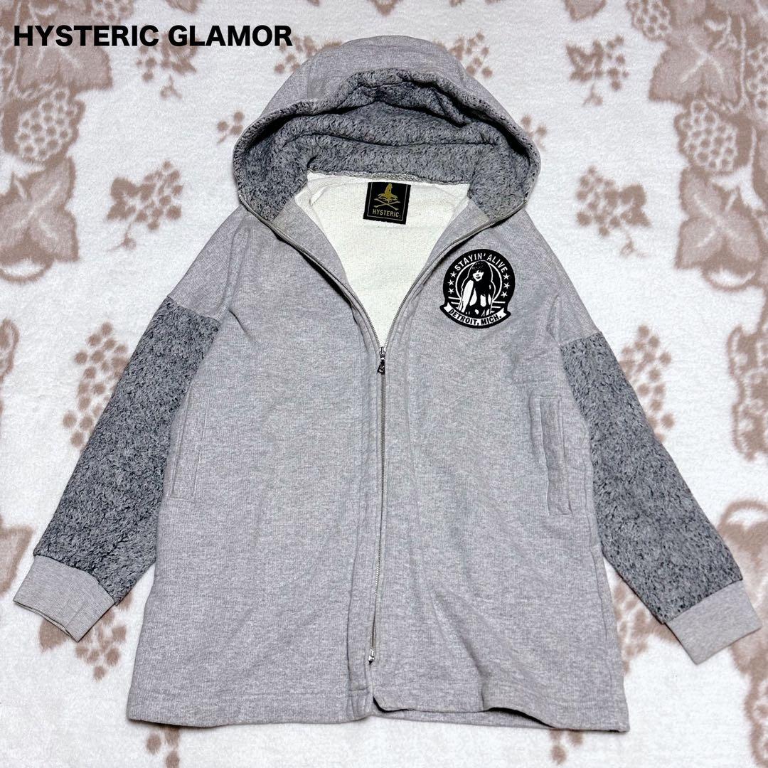 ヒステリックグラマー ヒスガール スカル 切り替え パーカー ジャケット ウール