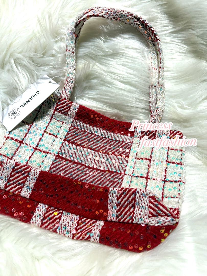 ♡*♡様 シャネル CHANEL バーガンディ スパンコール トートバッグ