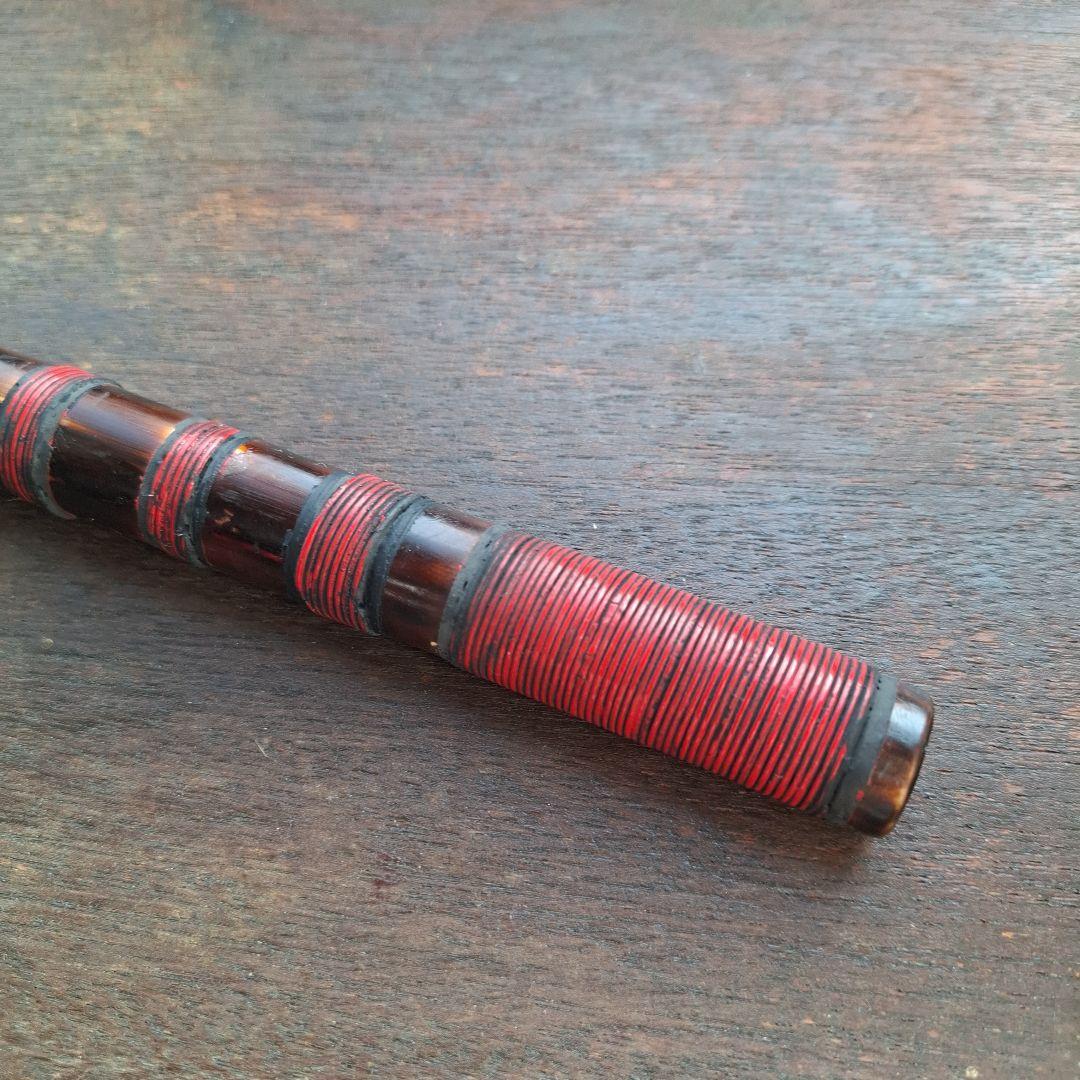 篠笛　古典調　7穴　5本調子　燻風仕上げ　総巻き　超鐵仕様