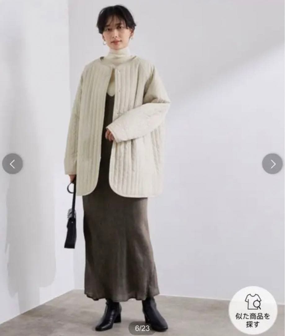 アダムエロペ 縦キルティングブルゾン　キルティングコート