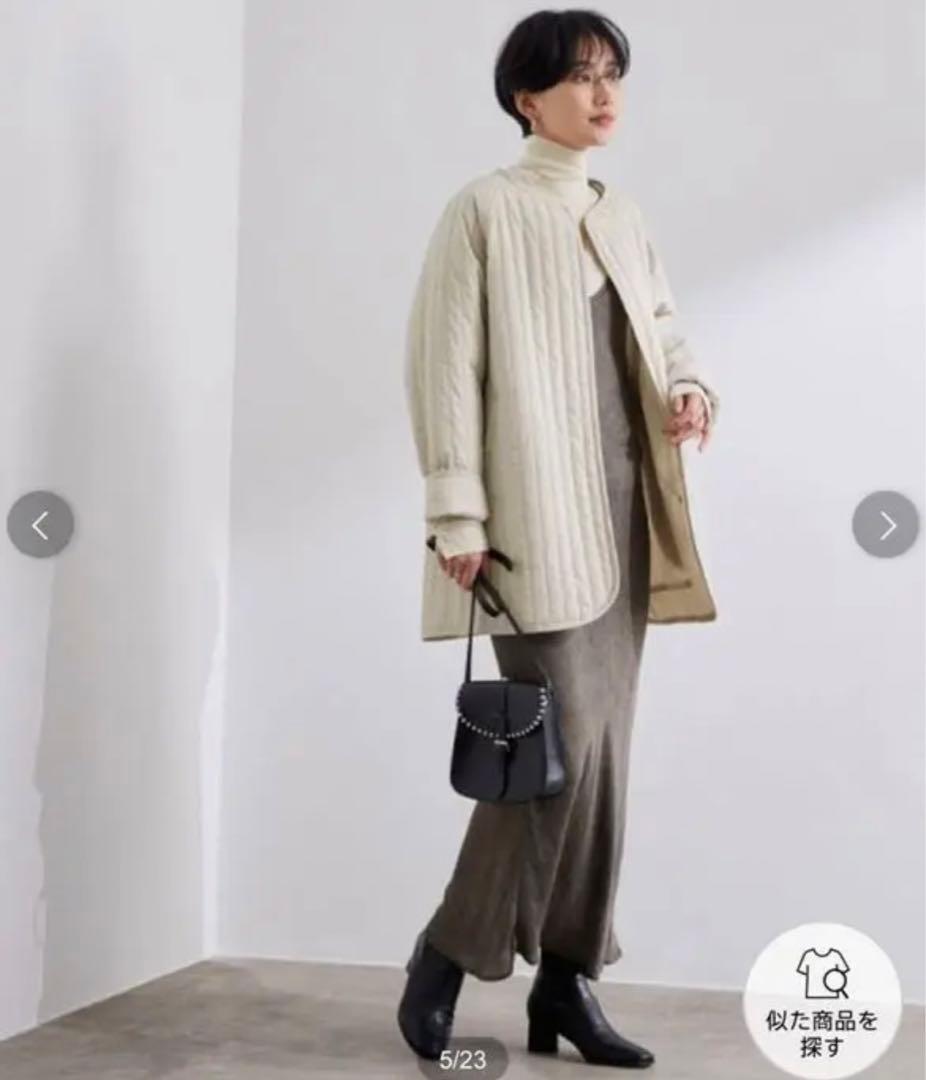 アダムエロペ 縦キルティングブルゾン　キルティングコート