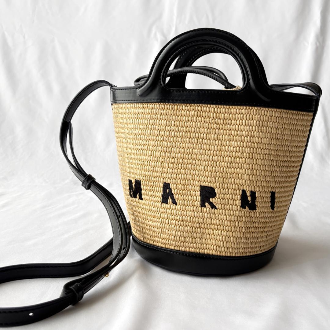 美品 マルニ トロピカリア 2way ハンドバッグ ショルダー お洒落 ブラック