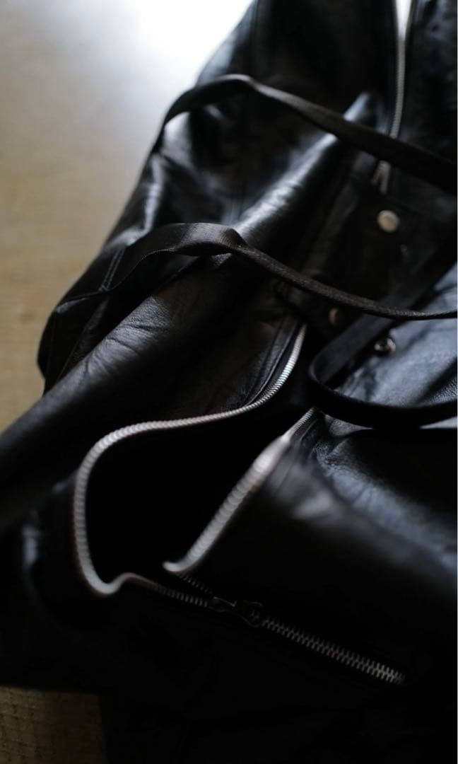 未使用 anytee オリジナル レザーボストン パラシュートバッグ