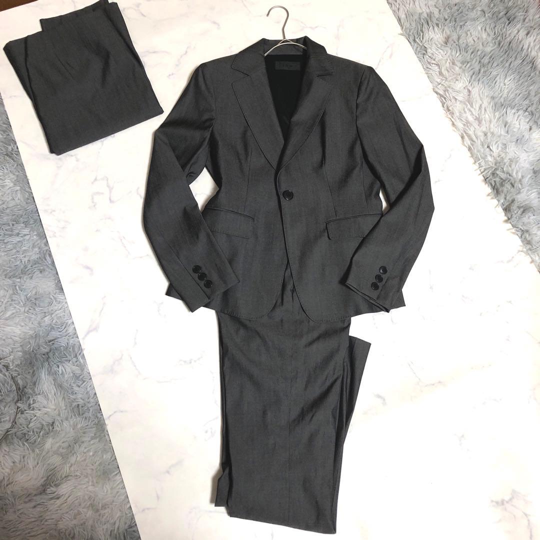 美品⭐️iCBオンワード樫山　ダークグレー スーツ　三点セット通勤、人卒園、面接