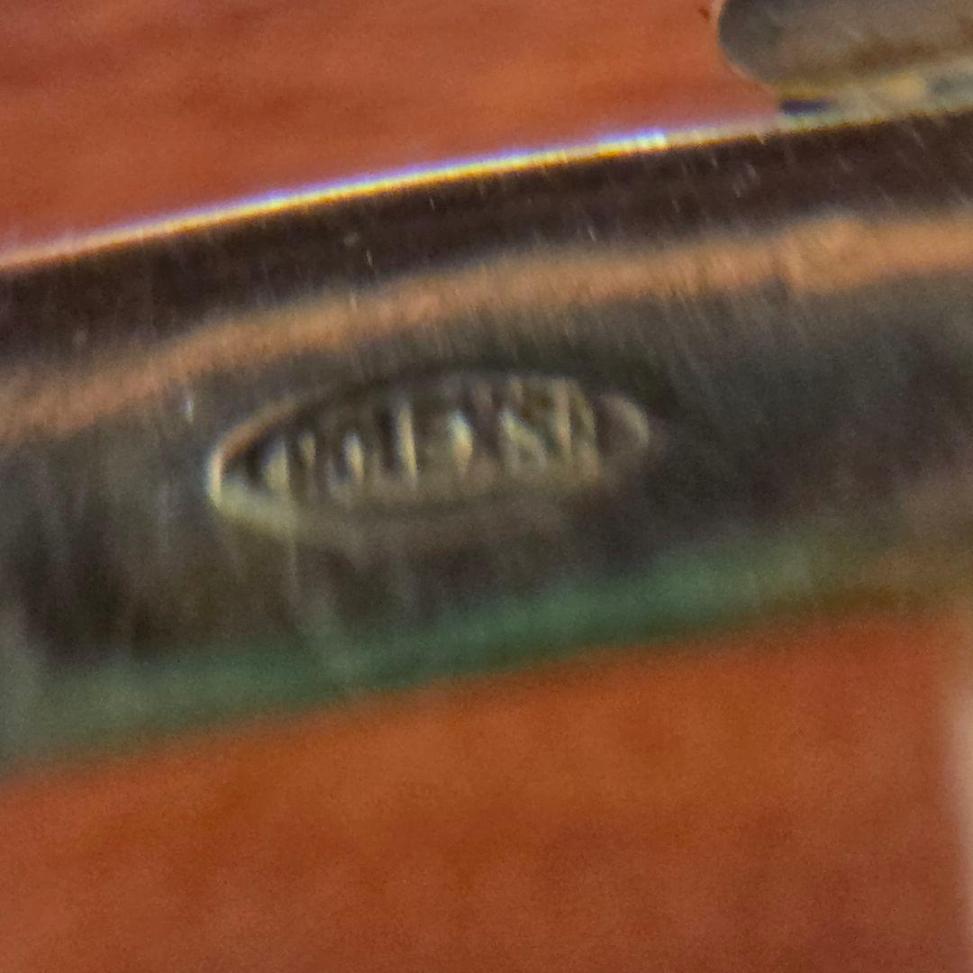 ROLEX 時計レザーベルクロコダイル型押しグリーン系/K18尾錠&バネ棒付